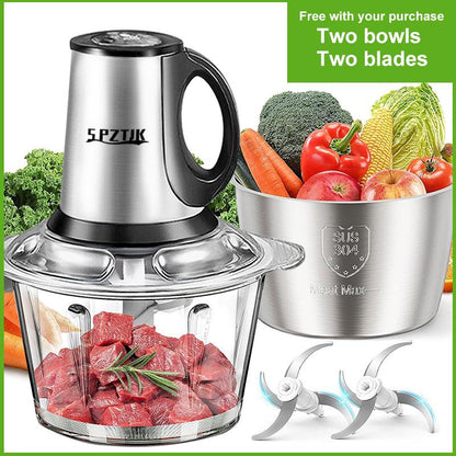 SPZTJK 2L Baby Food Processor with Dual Bowls & Copper Motor Grinder