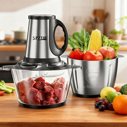 SPZTJK 2L Baby Food Processor with Dual Bowls & Copper Motor Grinder