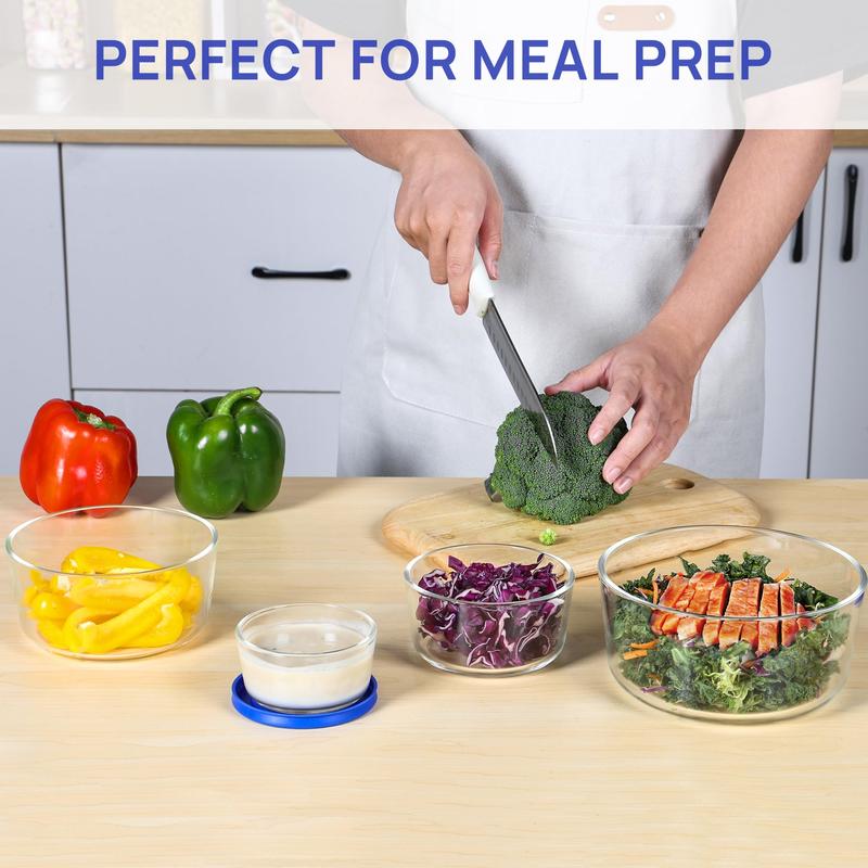 Stackable Glass Food Storage Set for Kitchen