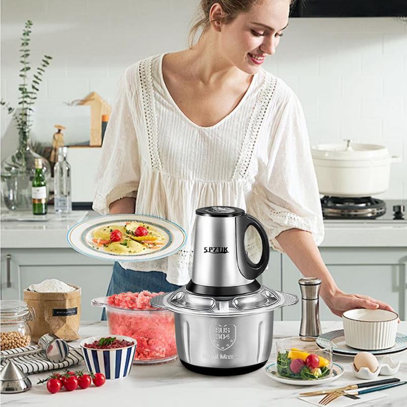 SPZTJK 2L Baby Food Processor with Dual Bowls & Copper Motor Grinder