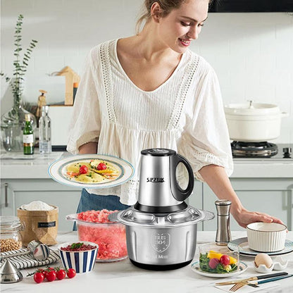 SPZTJK 2L Baby Food Processor with Dual Bowls & Copper Motor Grinder