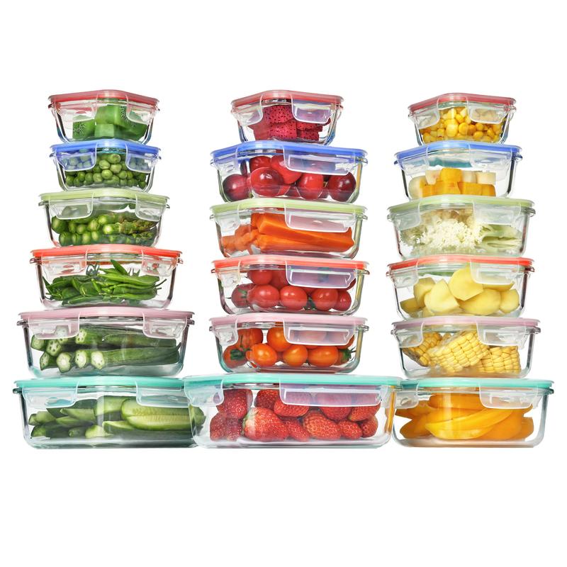 Stackable Glass Food Storage Set for Kitchen
