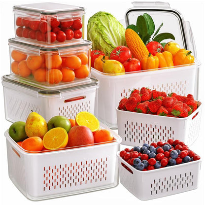 Kitchen Fruit Organizer with Double Layer Drainage